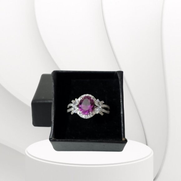 BO STERLING CLUB LAB CREATED ALEXANDRITE CORUNDUM RING (Size 10) - Picture 5 of 7